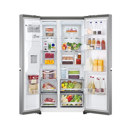 LG 635L Side by Side Stainless Steel with Non-Plumbed Ice and Water