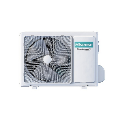 Hisense air conditioning outdoor unit on a white background