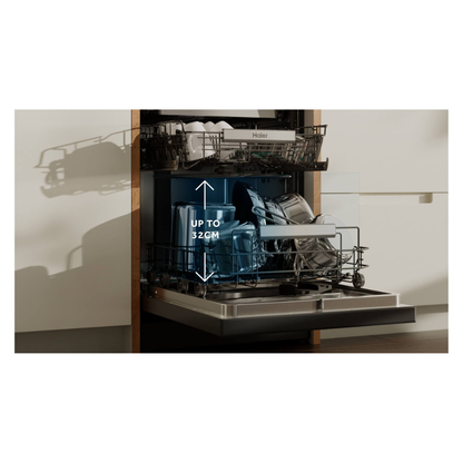 Haier 15 Place Setting Dark Steel Freestanding Dishwasher