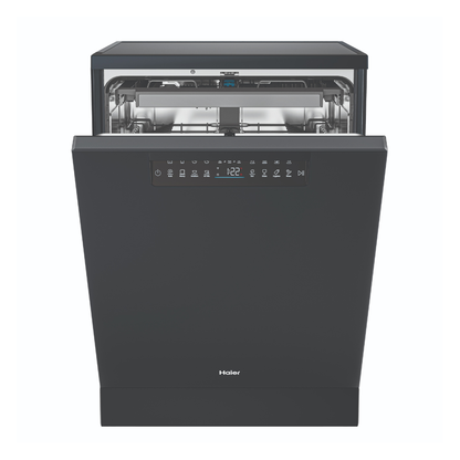 Haier 15 Place Setting Dark Steel Freestanding Dishwasher