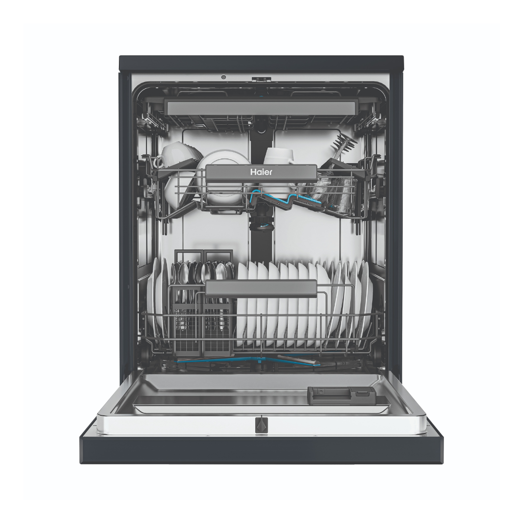 Haier 15 Place Setting Dark Steel Freestanding Dishwasher