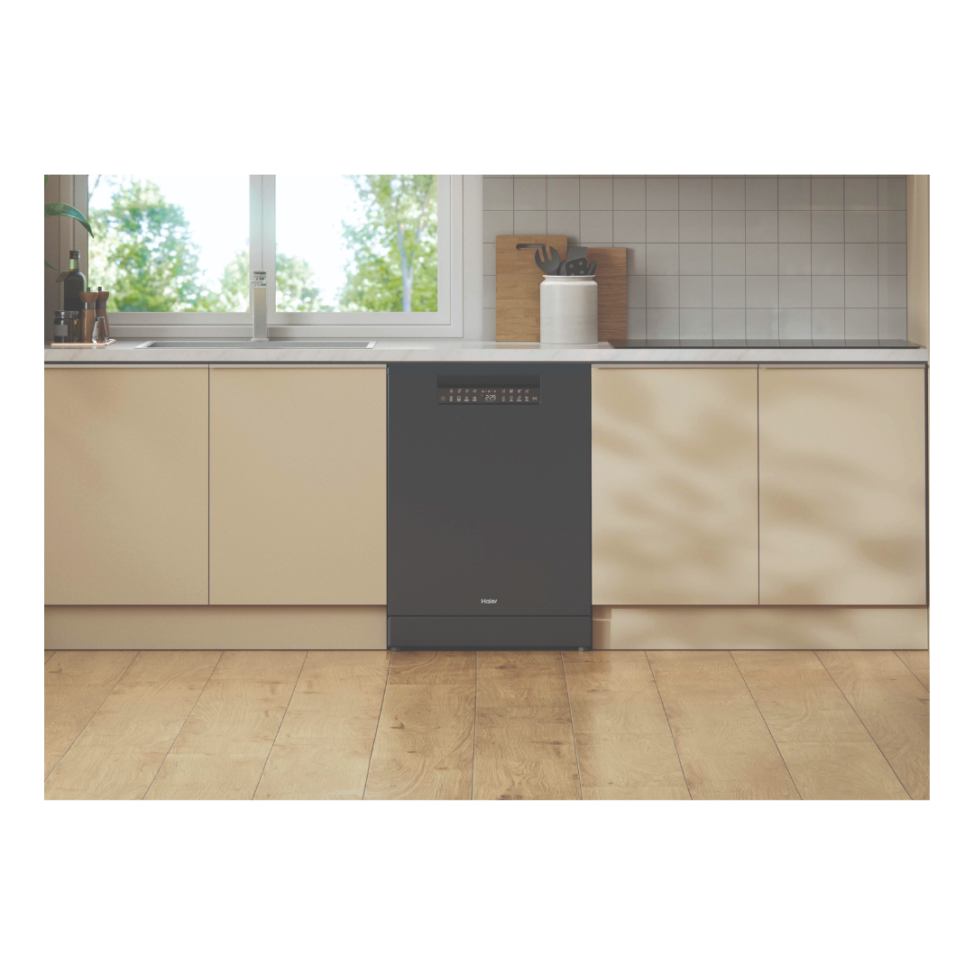 Haier 15 Place Setting Dark Steel Freestanding Dishwasher
