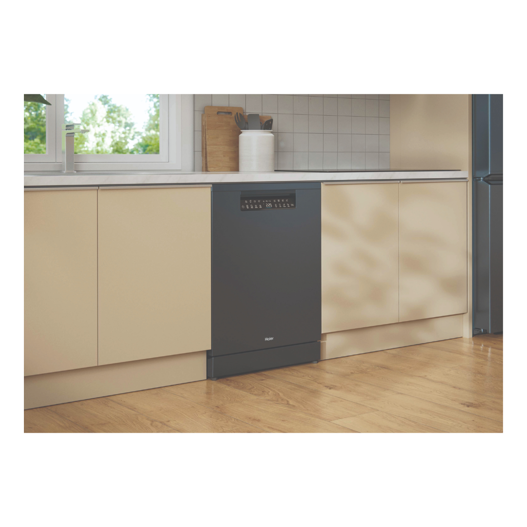 Haier 15 Place Setting Dark Steel Freestanding Dishwasher
