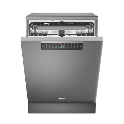Haier 15 Place Setting Silver Steel Freestanding Dishwasher