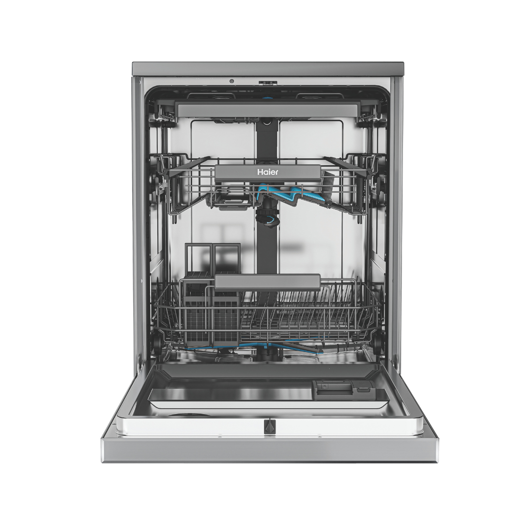 Haier 15 Place Setting Silver Steel Freestanding Dishwasher
