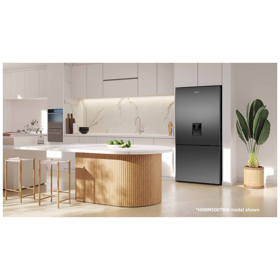 Hisense 500L PureFlat Bottom Mount Fridge Dark Steel