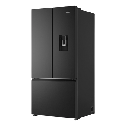 Haier French Door Fridge with a dispenser at an angle
