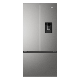 Haier French Door Fridge with a dispenser in Satina colourway 