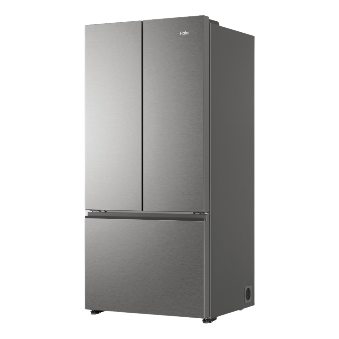 Haier French Door Fridge in Satina colourway pictured at another angle