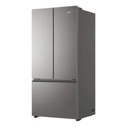 Haier French Door Fridge in Satina colourway pictured at another angle