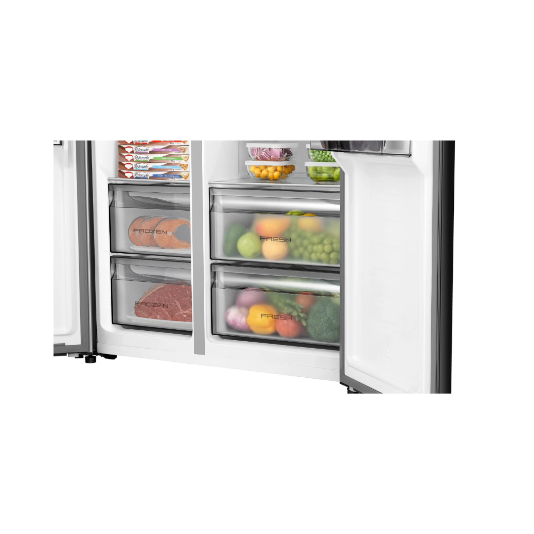 Hisense 541L PureFlat Side by Side Fridge Black