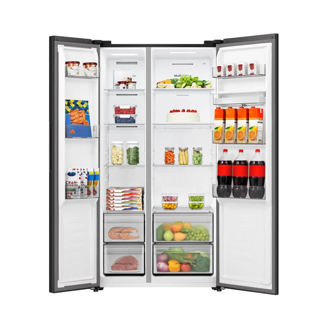 Hisense 541L PureFlat Side by Side Fridge Black