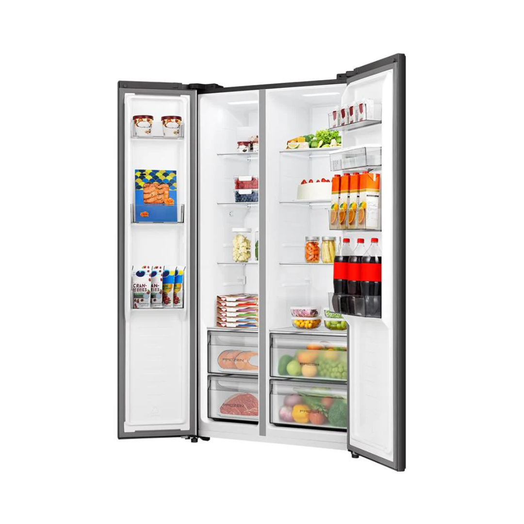 Hisense 541L PureFlat Side by Side Fridge Black