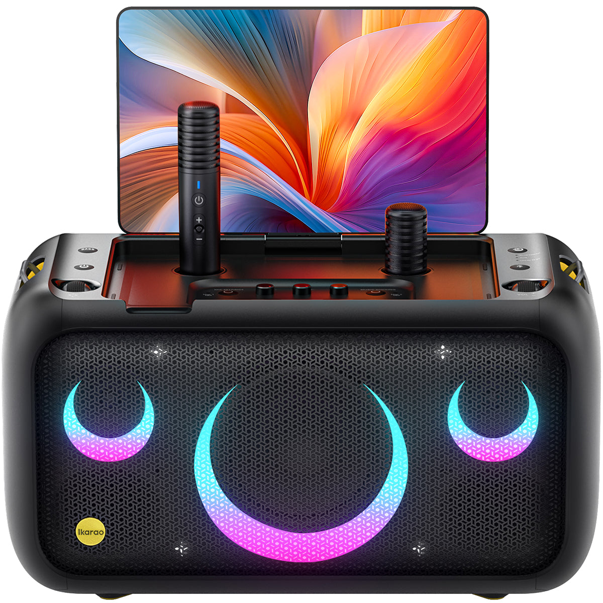 Ikarao Break X1 Portable 800W Karaoke Machine with 13.3" Lyrics Display