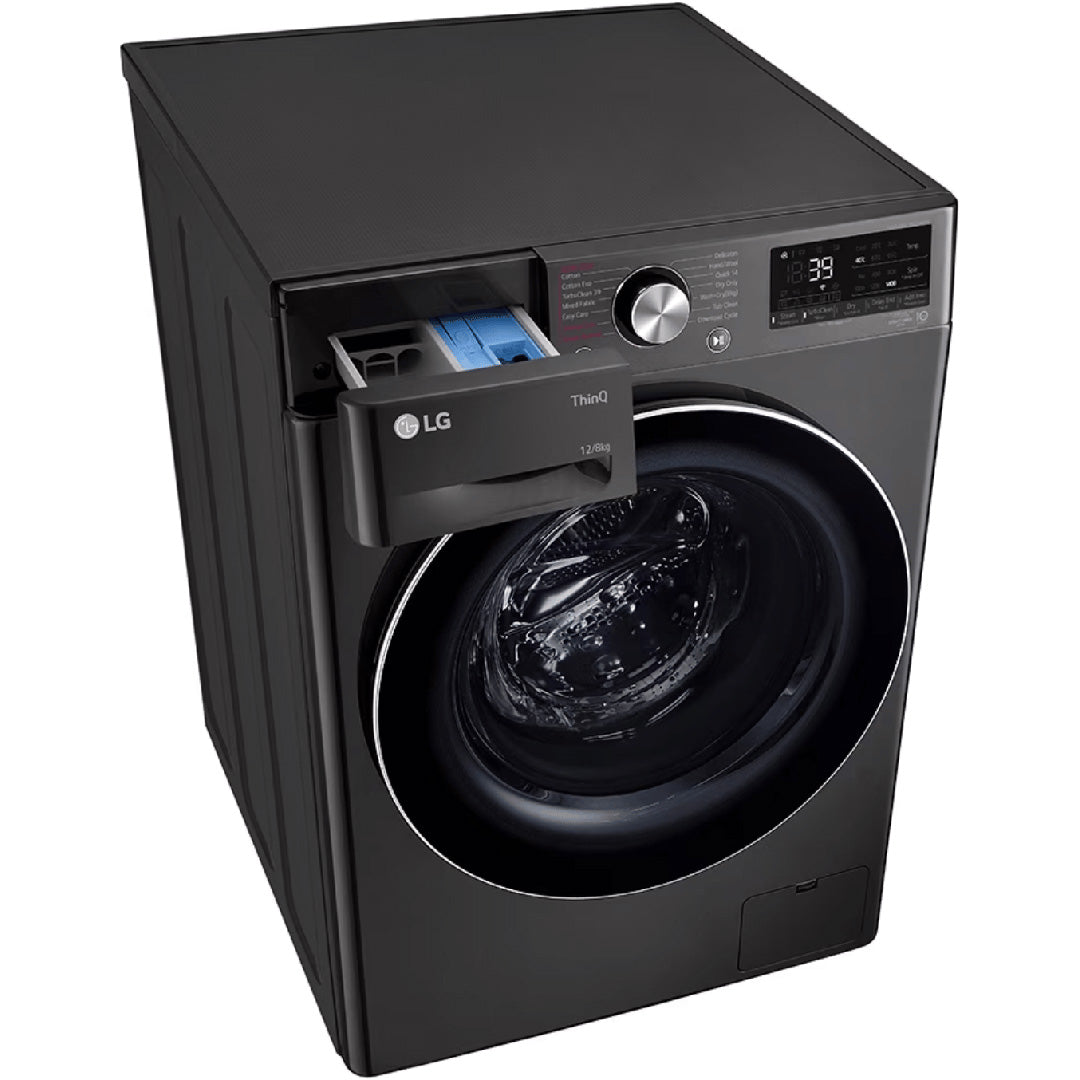 LG 12.0/8.0kg Black Front Load Washer Dryer Combo with Turbo Clean 360 - WVC91412B image_2