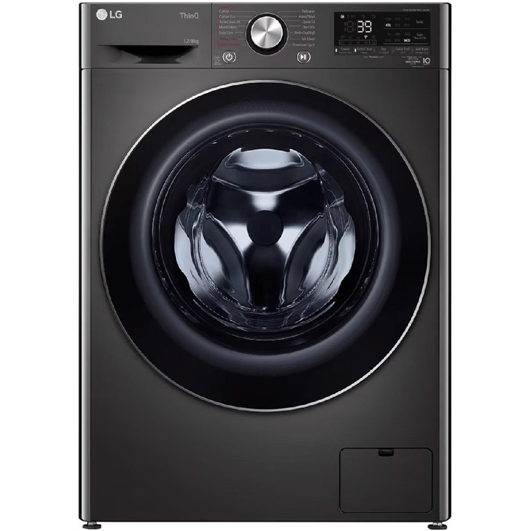 LG 12.0/8.0kg Black Front Load Washer Dryer Combo with Turbo Clean 360 - WVC91412B image_1