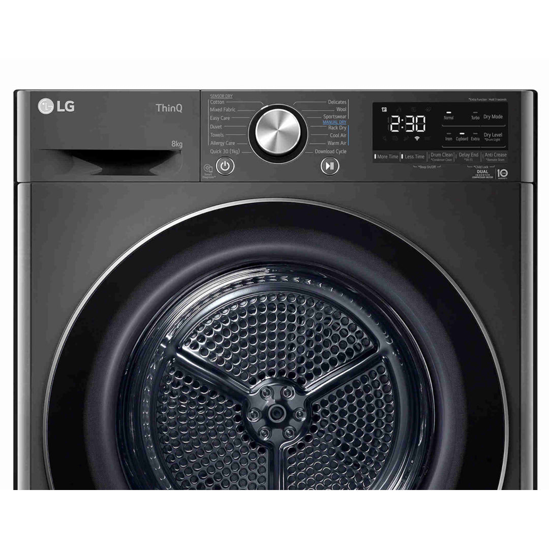 LG 8kg Heat Pump Dryer with Inverter Control in Black Steel - DVH908B image_3