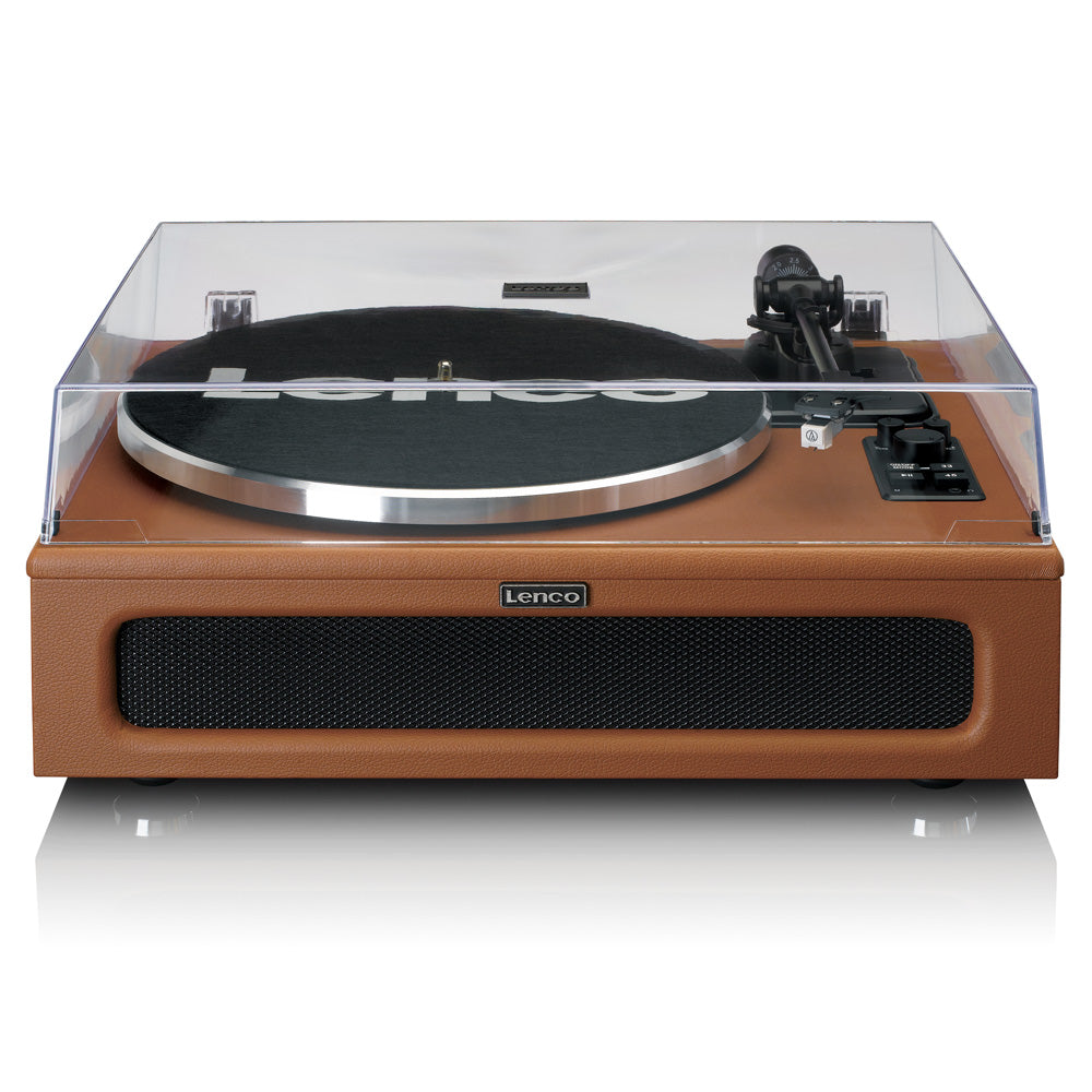Lenco Leather Turntable with 4 Built-in Bluetooth Speakers