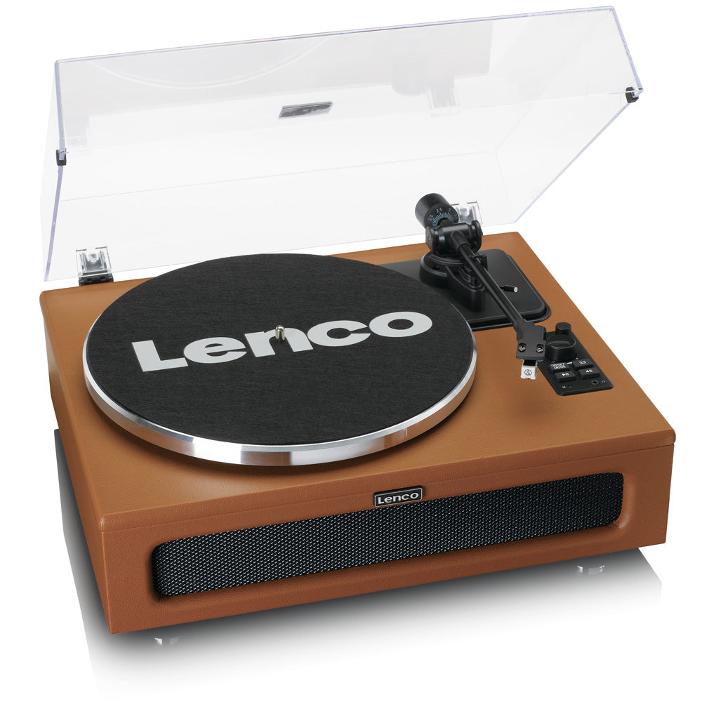Lenco Leather Turntable with 4 Built-in Bluetooth Speakers