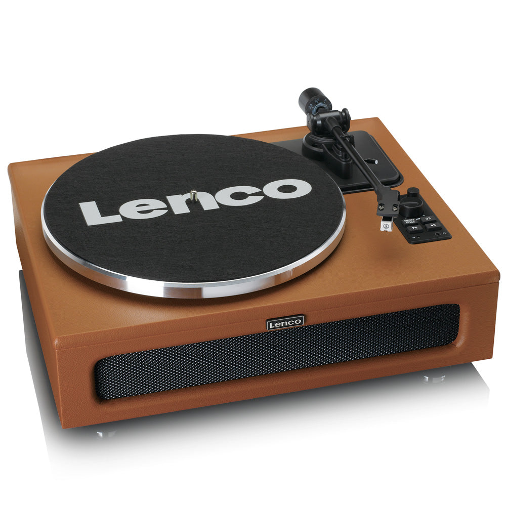 Lenco Leather Turntable with 4 Built-in Bluetooth Speakers