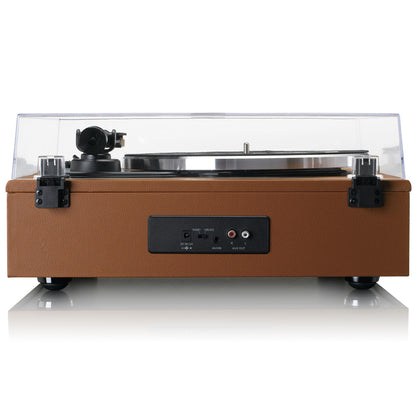 Lenco Leather Turntable with 4 Built-in Bluetooth Speakers