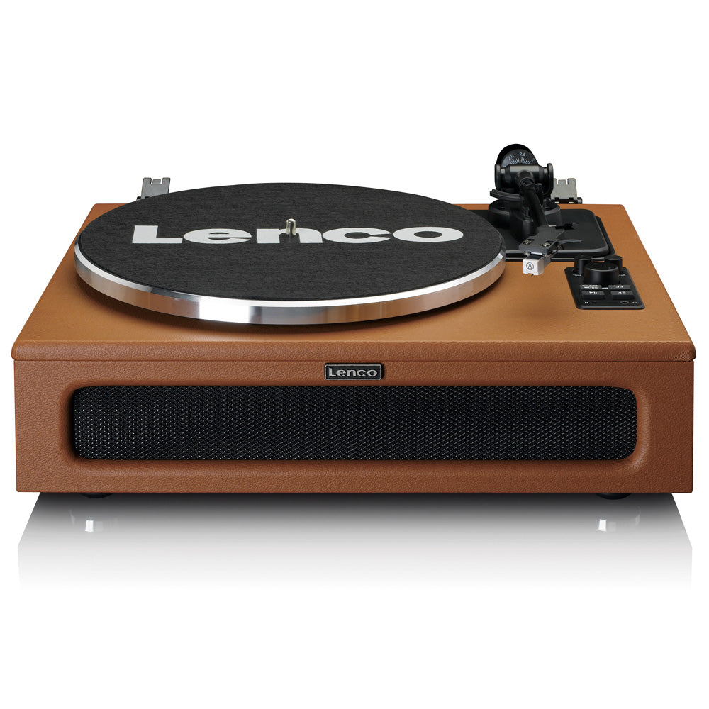 Lenco Leather Turntable with 4 Built-in Bluetooth Speakers