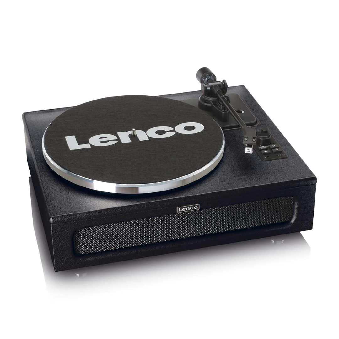 Lenco Leather Turntable with 4 Built-in Bluetooth Speakers