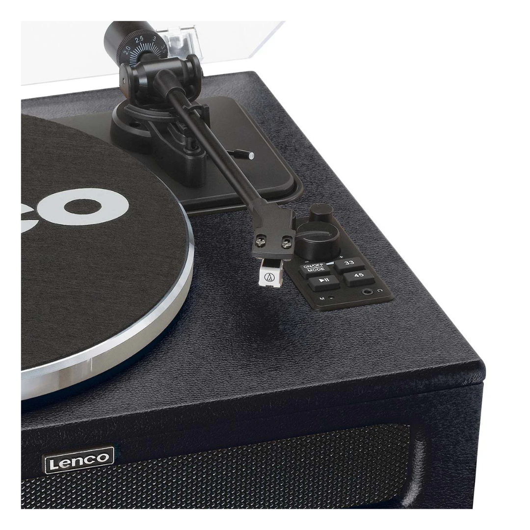 Lenco Leather Turntable with 4 Built-in Bluetooth Speakers