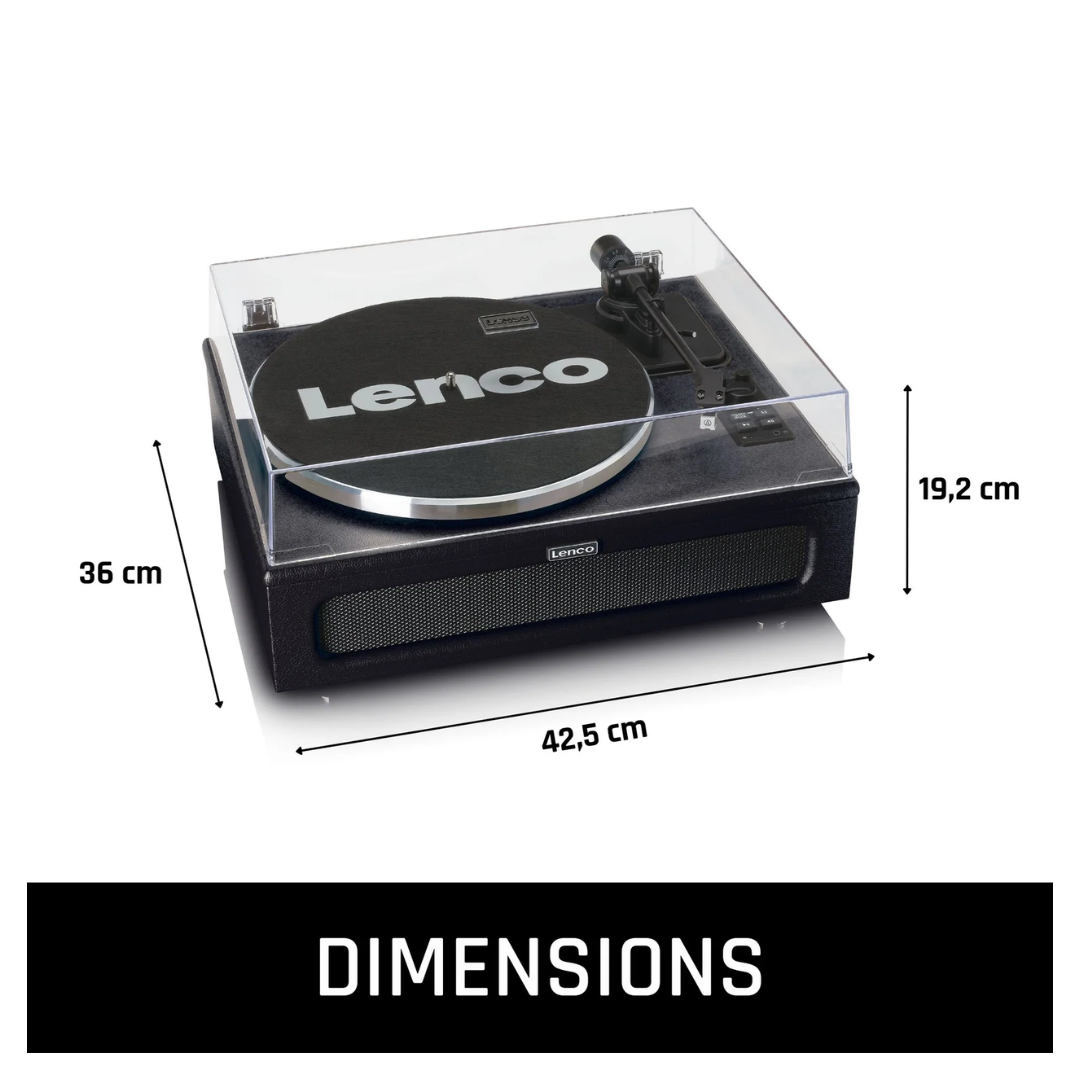 Lenco Leather Turntable with 4 Built-in Bluetooth Speakers