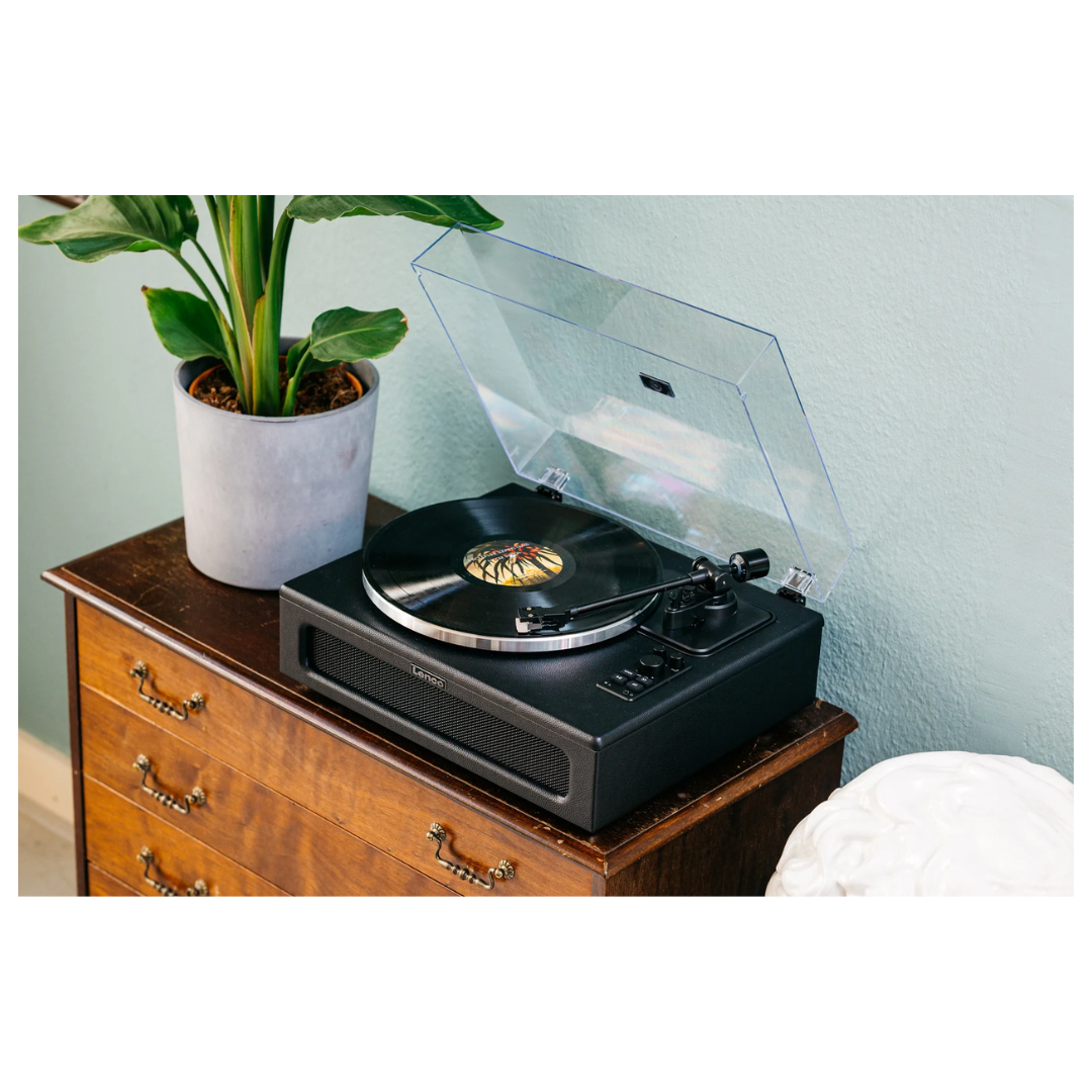 Lenco Leather Turntable with 4 Built-in Bluetooth Speakers