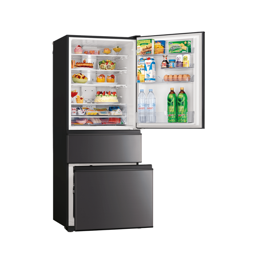 Mitsubishi Electric 450L Bottom Mount Fridge Dark Silver