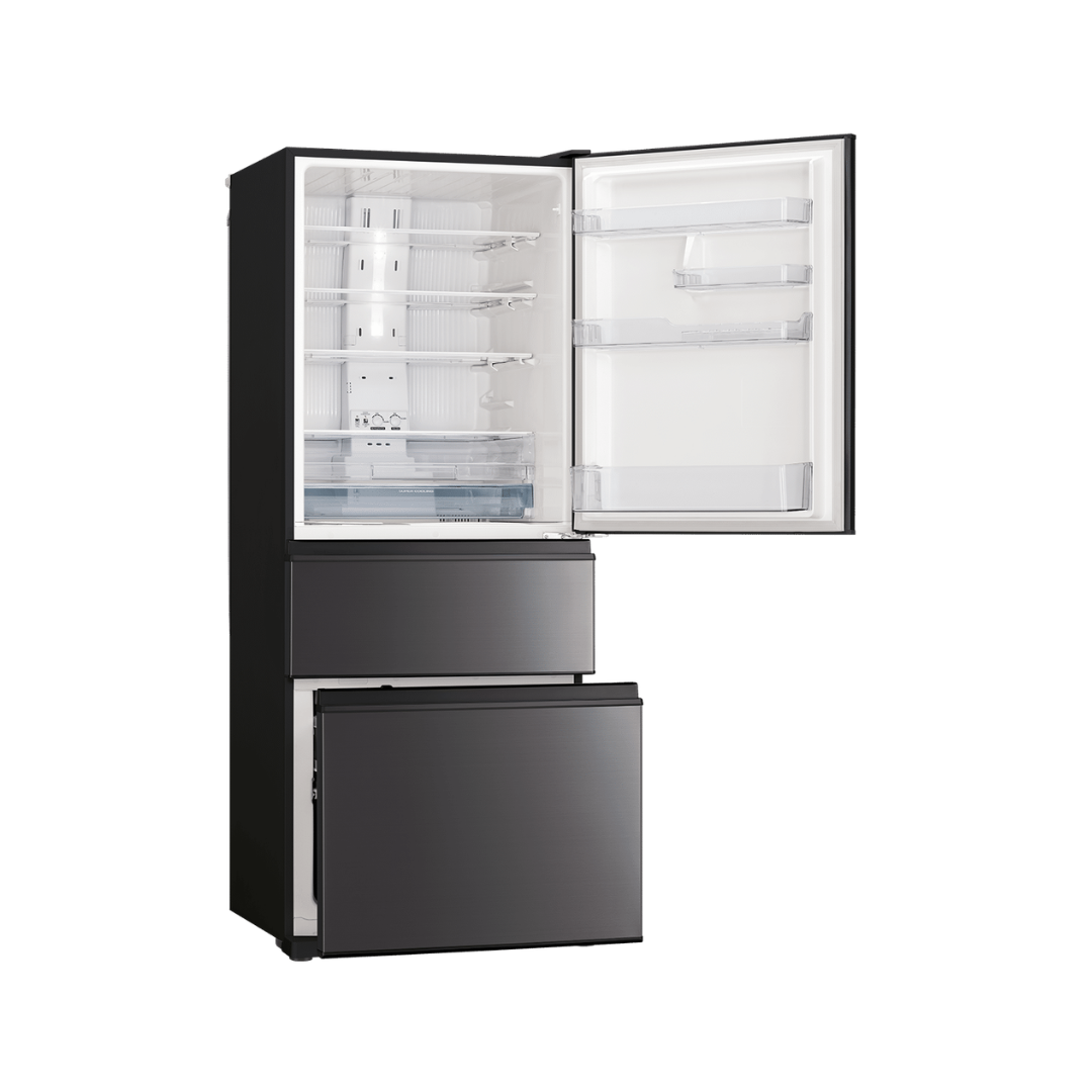 Mitsubishi Electric 450L Bottom Mount Fridge Dark Silver