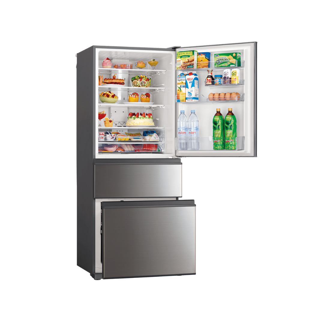 Mitsubishi Electric 450L Bottom Mount Fridge Stirling Silver