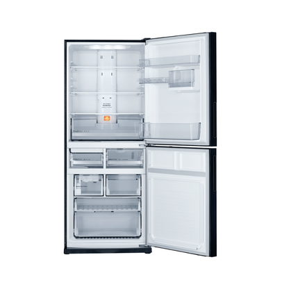 Mitsubishi Electric 421L Bottom Mount Fridge Brilliant Black