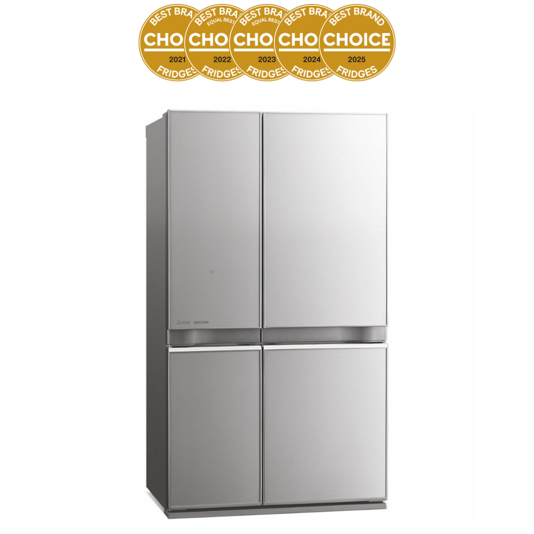 Mitsubishi Electric 580L Quad Door Fridge Argent Silver