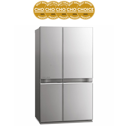 Mitsubishi Electric 580L Quad Door Fridge Argent Silver