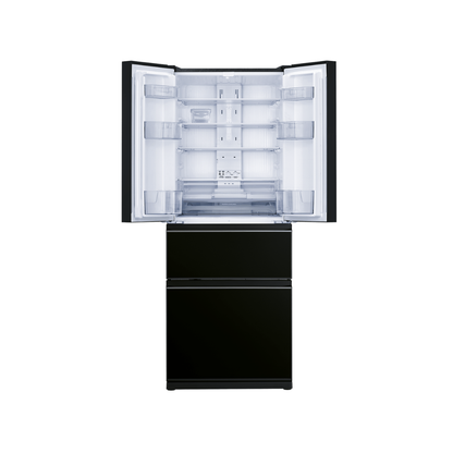 Mitsubishi Electric 442L French Door Fridge Brilliant Black Glass