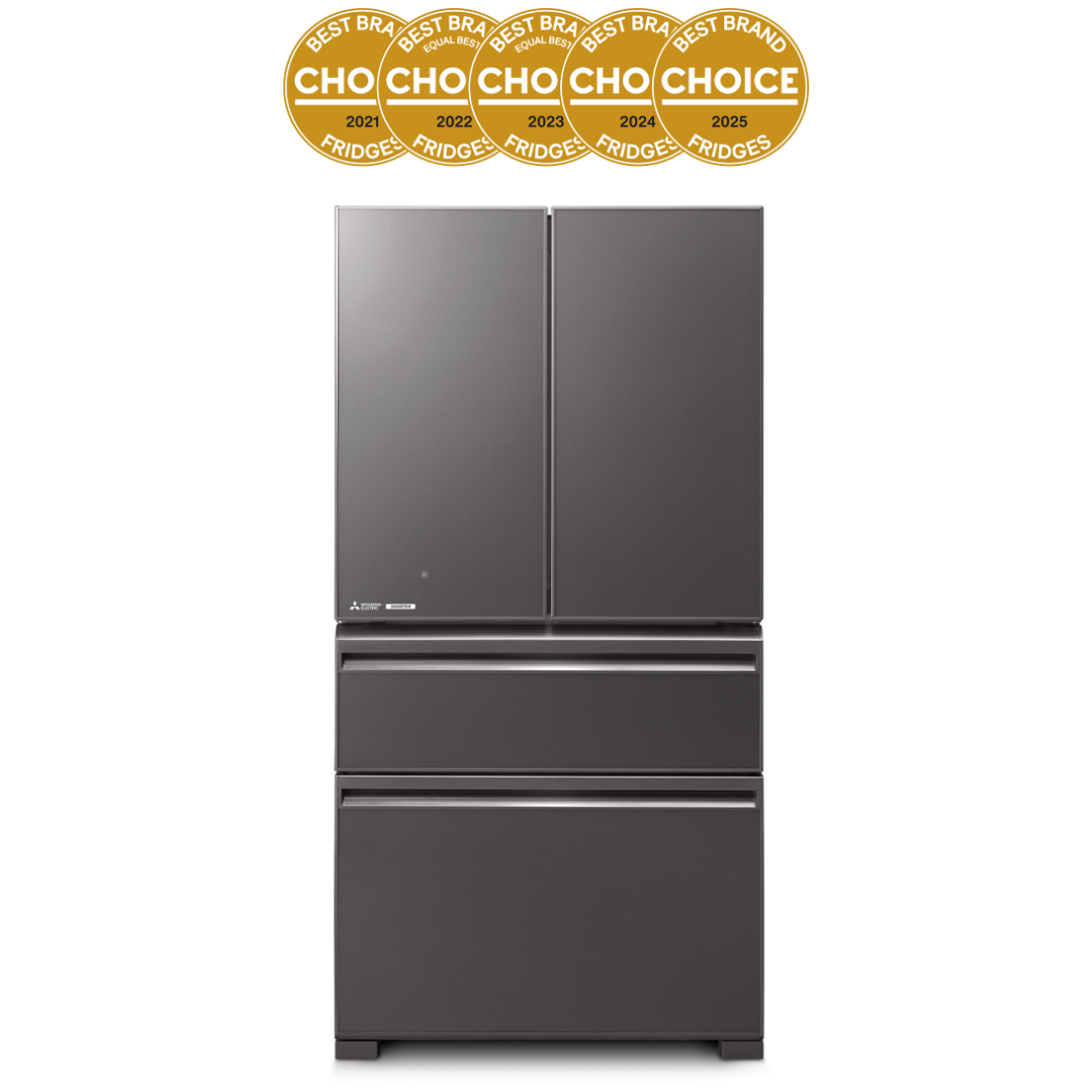 Mitsubishi Electric 564L French Door Fridge Dark Silver Glass