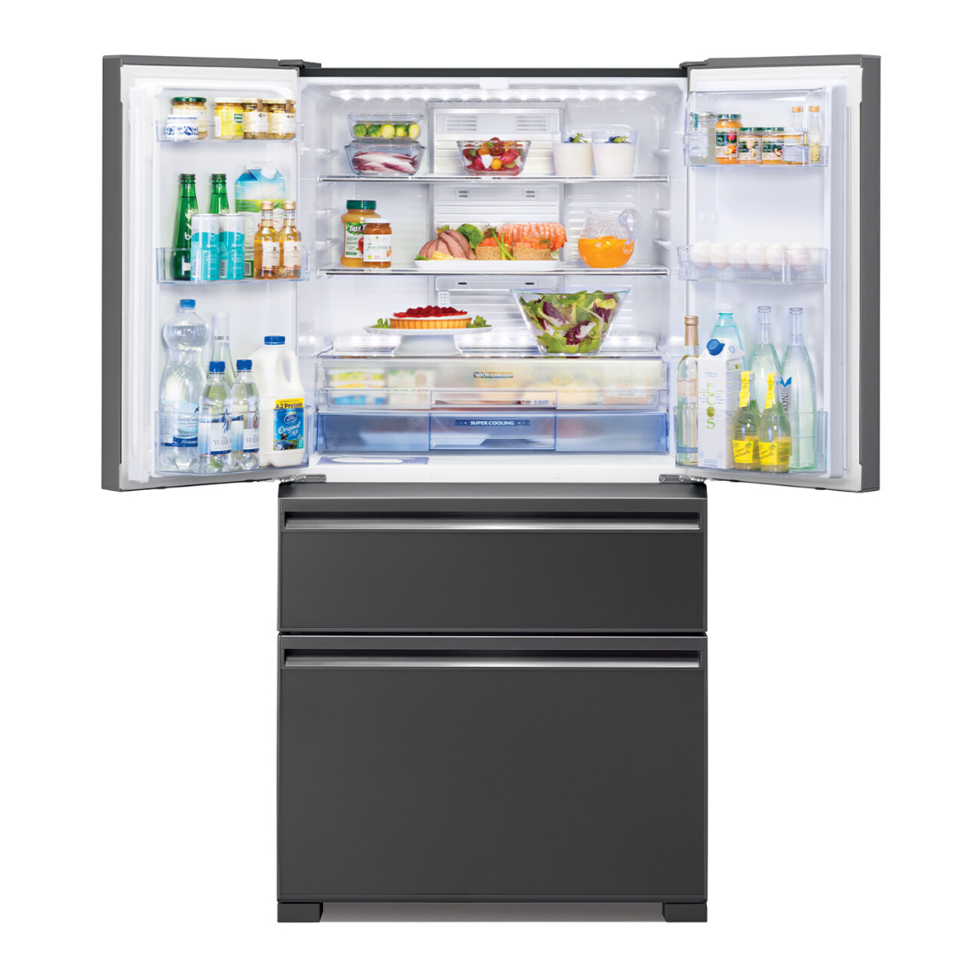 Mitsubishi Electric 564L French Door Fridge Dark Silver Glass