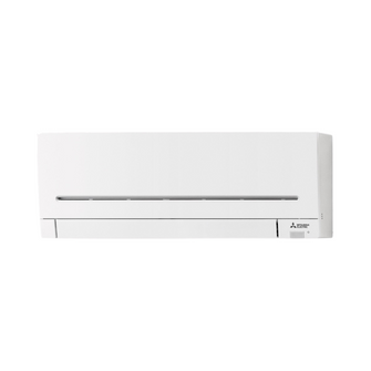 White Mitsubishi Electric air conditioner on a white background