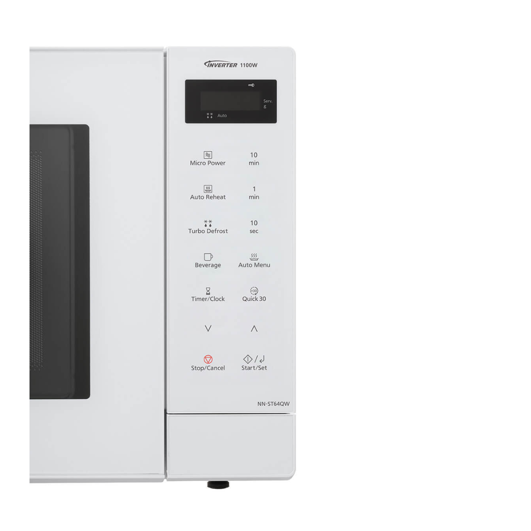 Panasonic 32L 1100W Microwave Oven Sleek White Glass