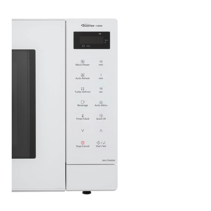 Panasonic 32L 1100W Microwave Oven Sleek White Glass