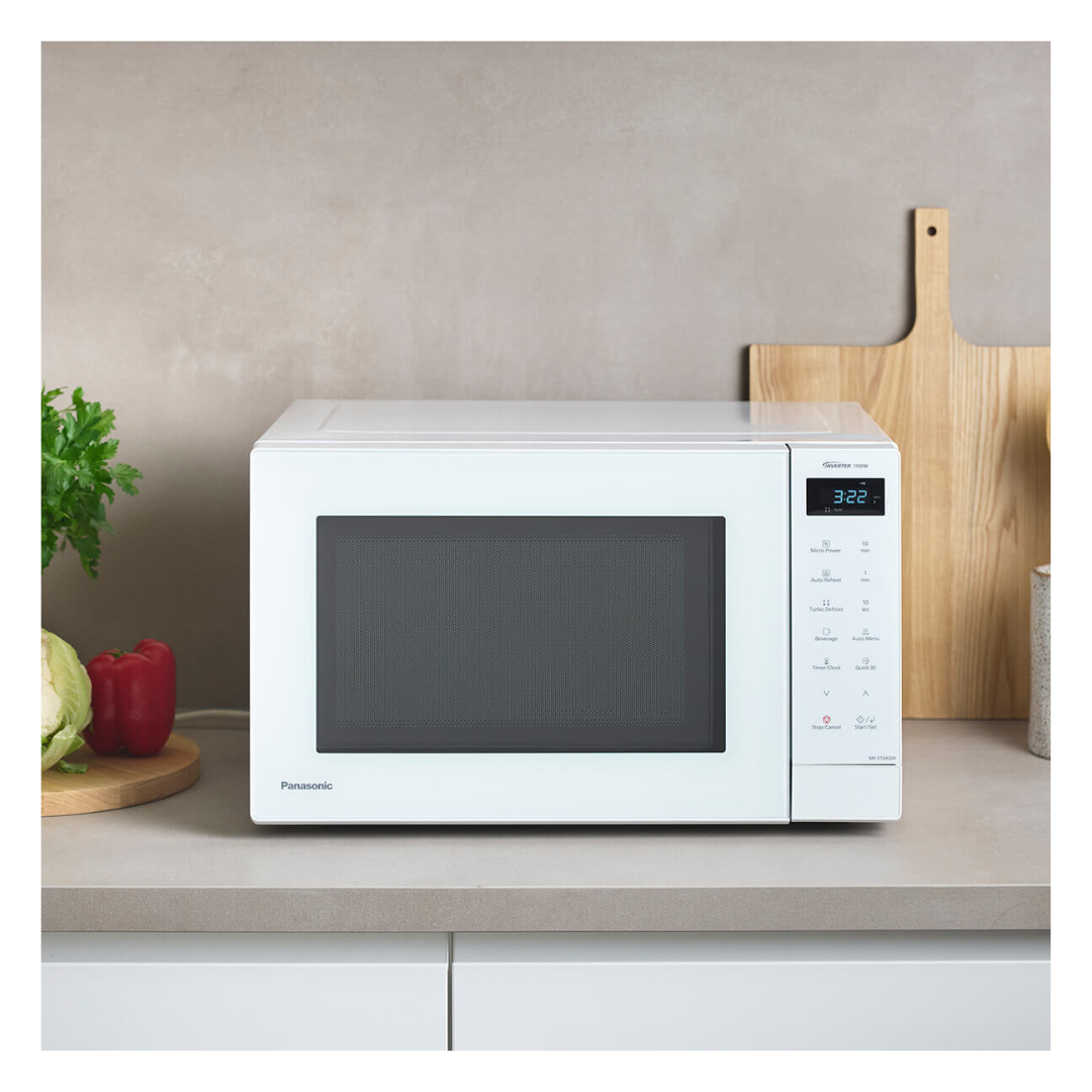 Panasonic 32L 1100W Microwave Oven Sleek White Glass