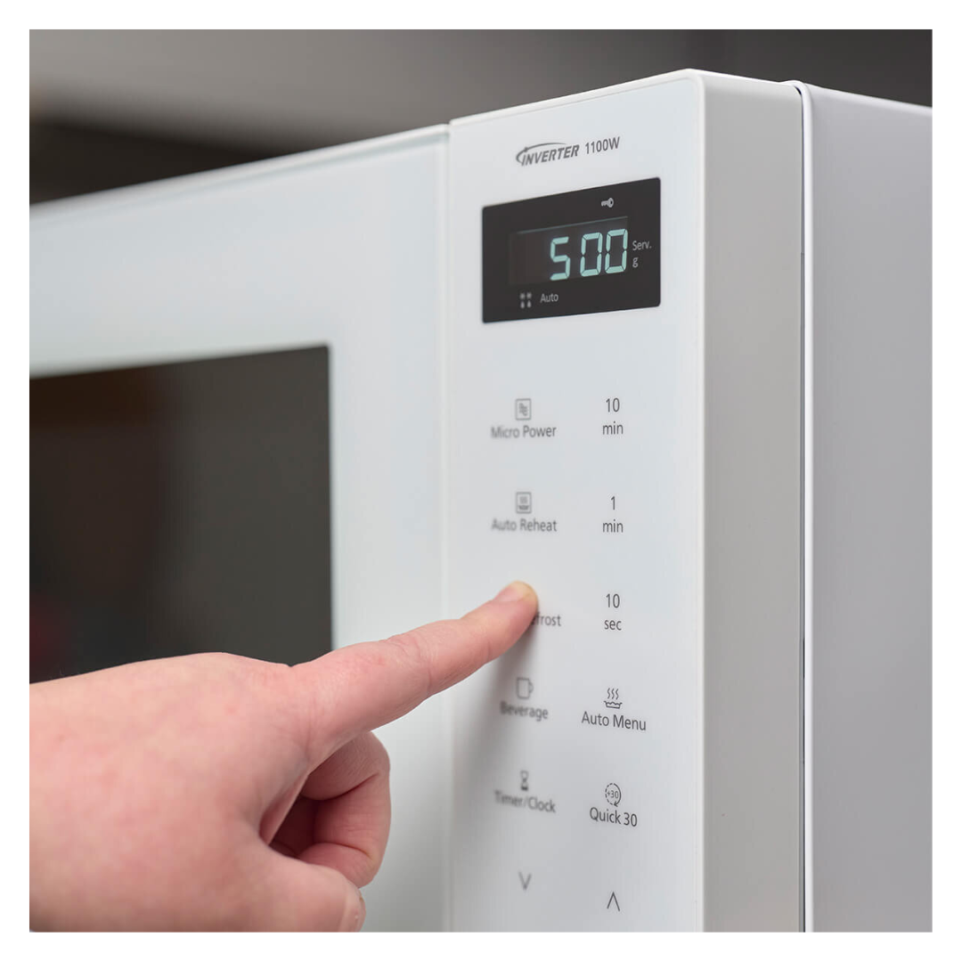 Panasonic 32L 1100W Microwave Oven Sleek White Glass