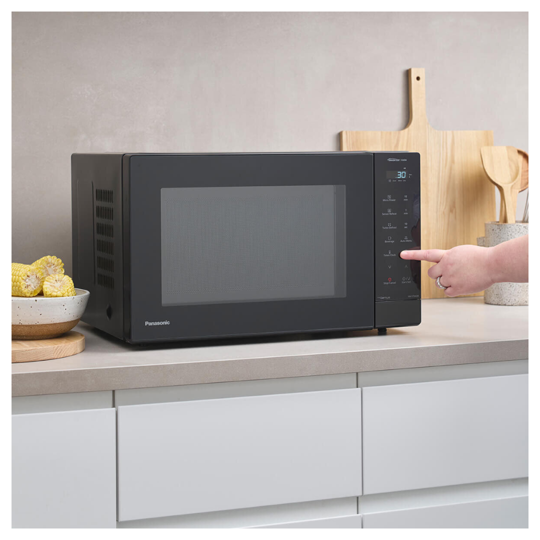 Panasonic 32L 1100W Microwave Oven - Sleek Black Glass