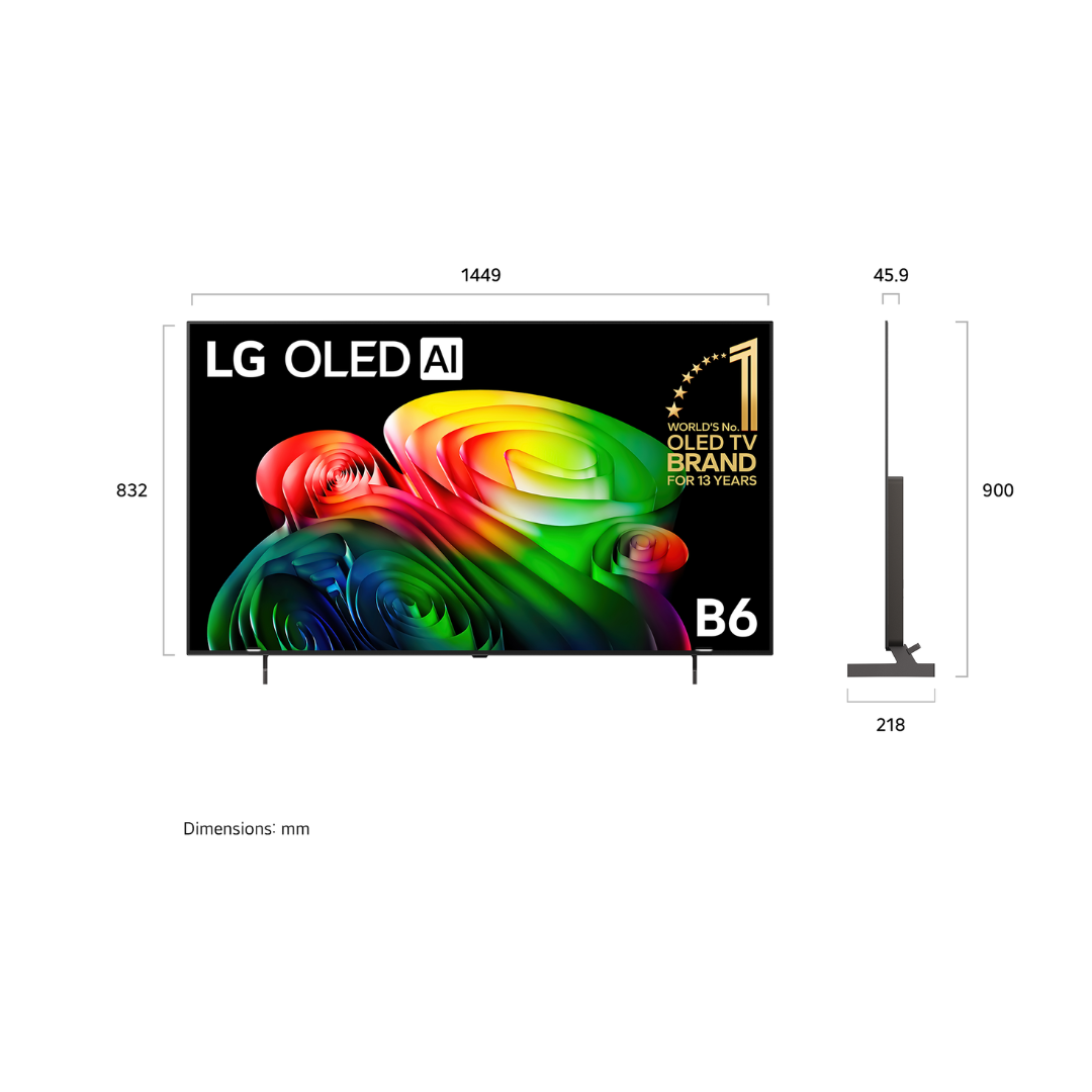 LG 65" OLED AI B6 4K SMART TV (2026)
