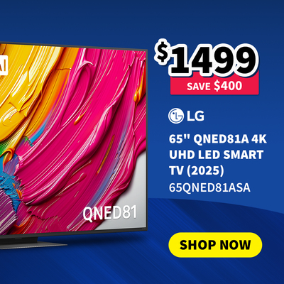 LG 65" QNED81A 4K UHD LED SMART TV on sale now $1499 - Save $400