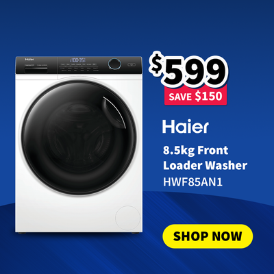 Haier 8.5kg Front Load Washer on sale now $599 - Save $150