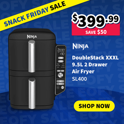 Ninja DoubleStack XXXL 9.5L 2 Drawer Air Fryer on sale now for $399.99 - Save $50