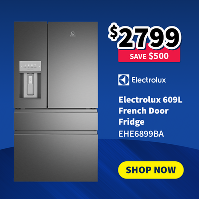 Electrolux 609L French Door Fridge on sale now $2799 - Save $500